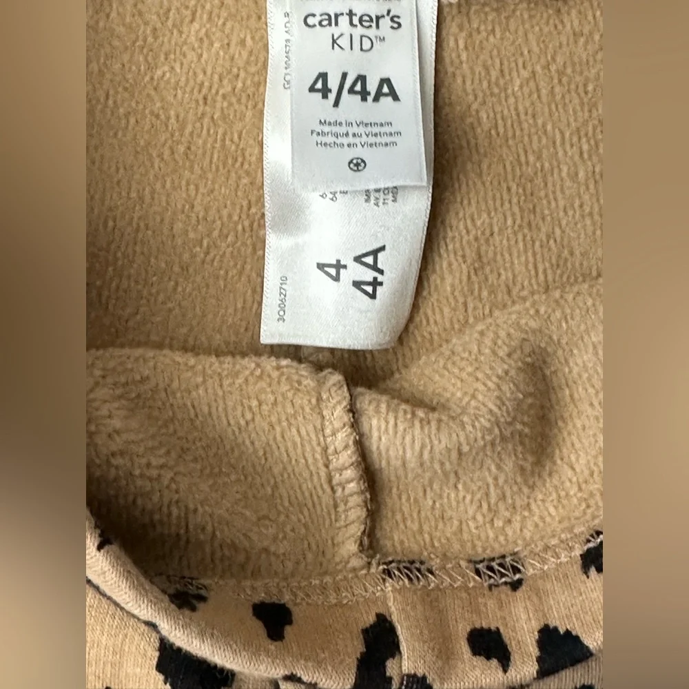 Carter’s Girls Leopard Print Cozy Fleece Leggings Size 4